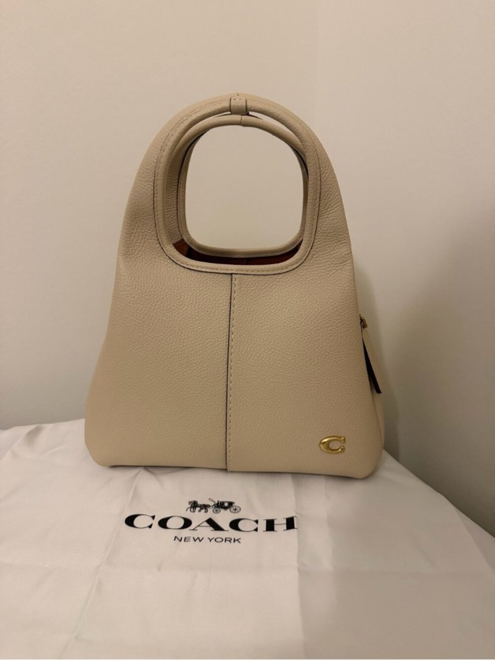Coach Off White Pebble Leather Small Hobo Shoulder Bag